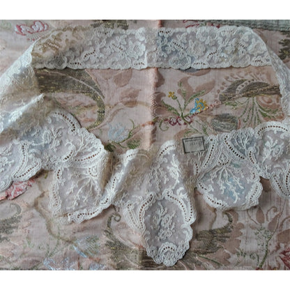 BEAUTIFUL Antique FRENCH Netted Tulle LACE Circular Applique, Lace Collar,Flounce,Bridal Wedding,Flapper Era, Lace Trim,Collectible Lace