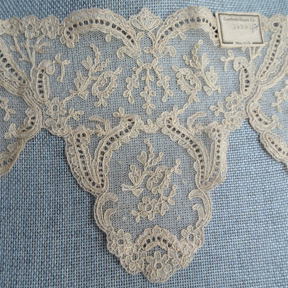 BEAUTIFUL Antique FRENCH Netted Tulle LACE Circular Applique, Lace Collar,Flounce,Bridal Wedding,Flapper Era, Lace Trim,Collectible Lace