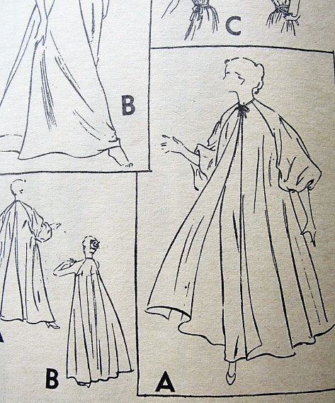1950s GORGEOUS Nightgown and Negligee Robe Pattern WOMANS DAY 5013 Thr ...